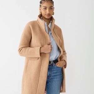 J.Crew Stadium Cloth Sandstone Beige Cocoon Coat Size 2 Tall MSRP $375